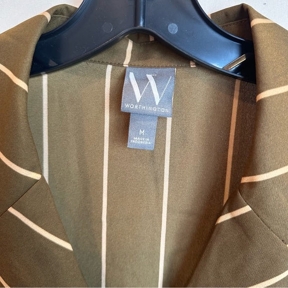 Worthington striped faux wrap collared top - Picture 4 of 5